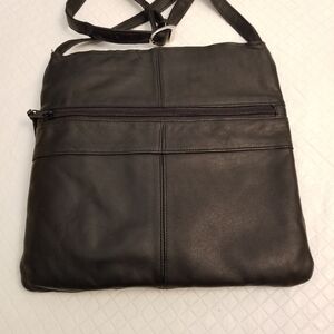 black crossbody bag womens Very Soft Faux Leather 10 X 10 Inch